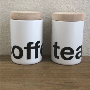 Matching Tea and Coffee Ceramic Containers